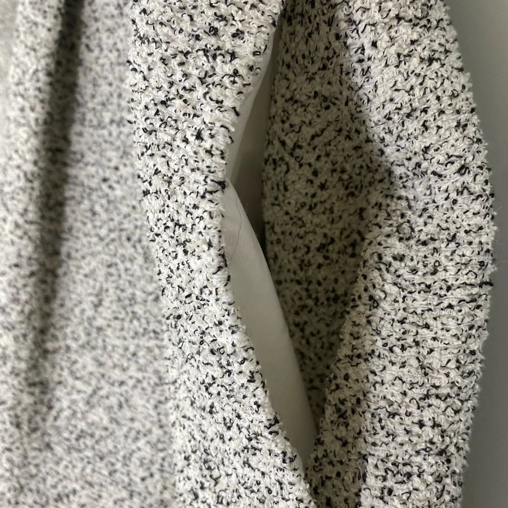 Club Monaco Black White Speckled Cotton Blend Fit Flare Dress Sz S Luxury Zipper - Picture 5 of 11